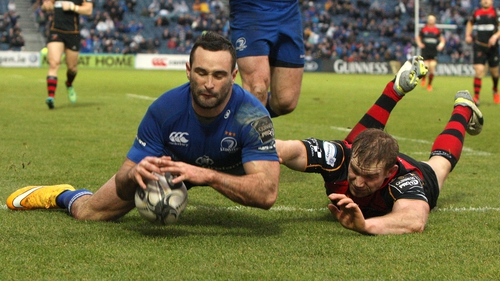 Leinster's Dave Kearney scores a try to set up close finish at the RDS