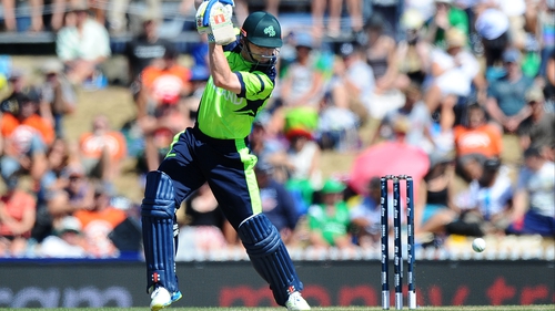Ireland cricket captain William Porterfield in action against West Indies