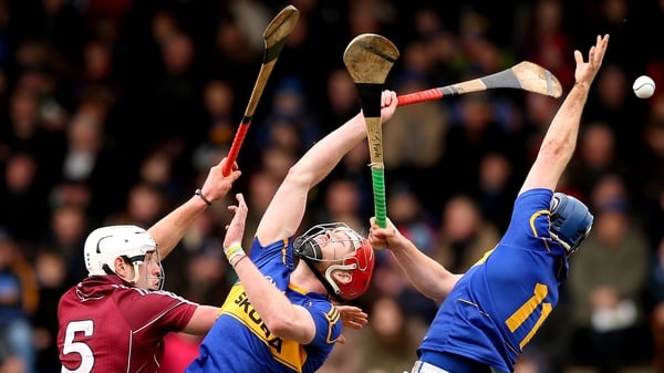 Galway's Gearoid McInerney with Denis Maher and Jason Forde of Tipperary