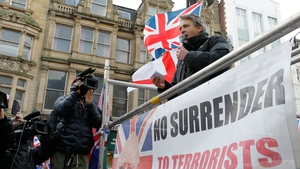 Liberty GB leader Paul Weston speaks during the Pegida Rally