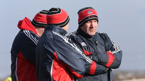 Cork manager Brian Cuthbert in Ballyshannon with his backroom team