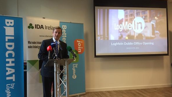Enda Kenny makes jobs announcement at LogMeIn in Dublin's Silicon Docks