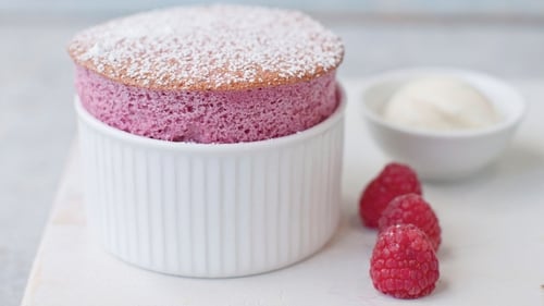 Neven Maguire's Raspberry Soufflés with Vanilla Ice Cream