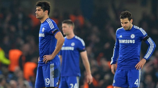 Diego Costa and Cesc Fabregas pictured after Thiago Silva's decisive goal