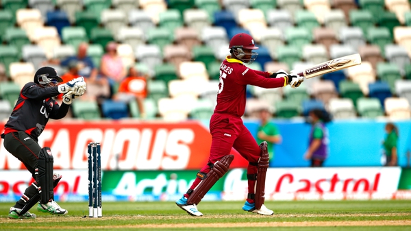 Johnson Charles of the West Indies bats during the 2015 ICC Cricket World Cup match between the West Indies and United Arab Emirates