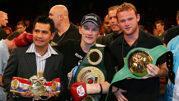 Wayne Rooney carried Ricky Hatton's belt into the ring prior to his fight against Jose Luis Castillo in Las Vegas in 2007