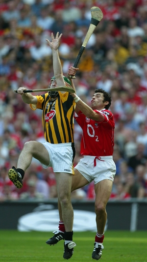 Battling with another great of the game, Seán Óg Ó hAilpín of Cork, during the 2003 All-Ireland decider