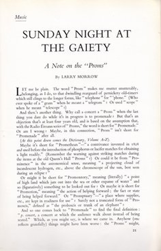 Sunday Night at the Gaiety