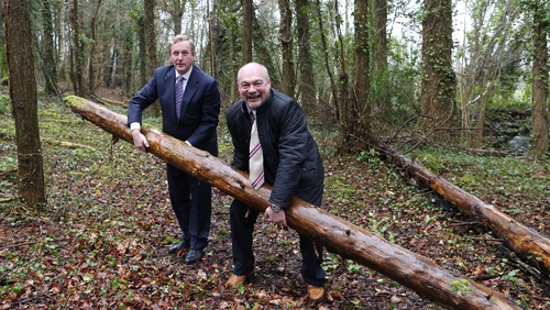 Enda Kenny with Centre Parcs CEO Mark Dalby in Co Longford earlier today