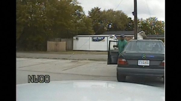 The dashboard camera footage shows Walter Scott running from the vehicle
