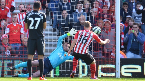 Jamie Ward-Prowse opens the scoring from the penalty spot