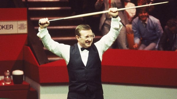 Denis Taylor after his famous World Championship triumph in 1985