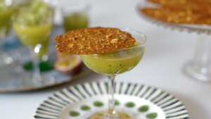 Kiwi Fruit Granita with Passion Fruit and Orange Sauce: Rory O'Connell