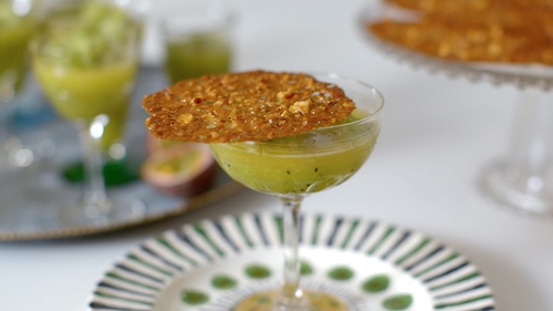 Kiwi Fruit Granita with Passion Fruit and Orange Sauce: Rory O'Connell