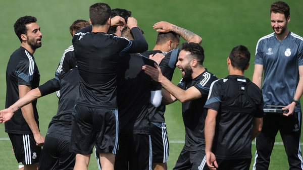Real Madrid joke around in training ahead of the the second leg against Atletico