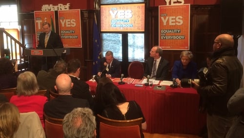 Enda Kenny speaking at the launch of Fine Gael's Yes campaign