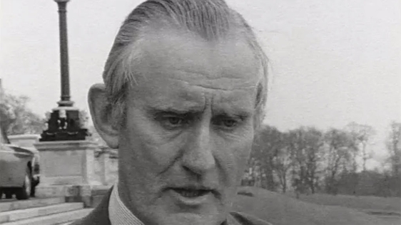 Chichester-Clark speaking to RTÉ News on the day of his resignation on 23 April, 1969.