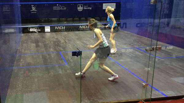Ciara Moloney in action against Emma Beddoes