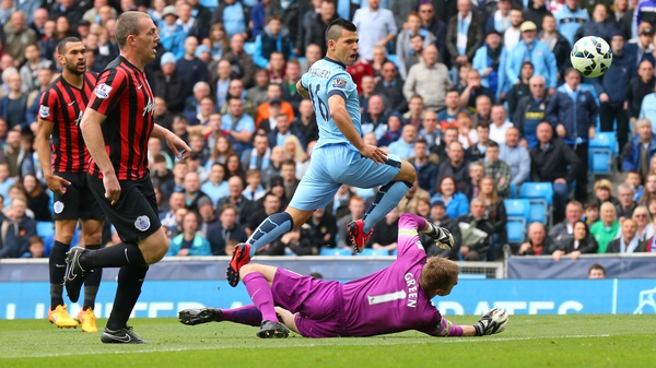 Sergio Aguero bagged a hat-trick for City