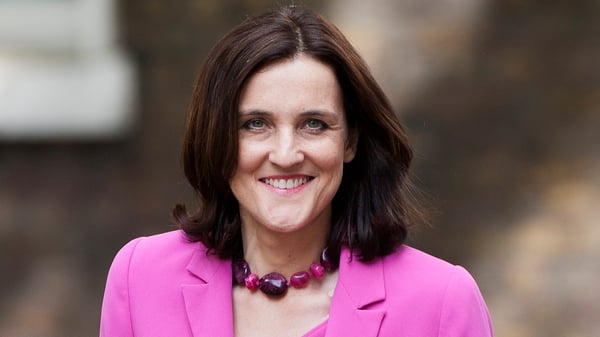 Theresa Villiers arriving at Downing Street today following cabinet shuffle announcements