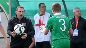 Ireland U17s manager Tom Mohan with Jonathan Lunney