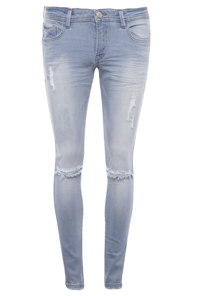 distressed ripped knee jeans