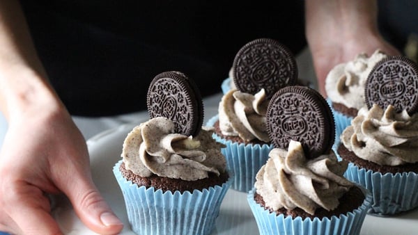 Oreo Cupcakes with a Cream Cheese Frosting