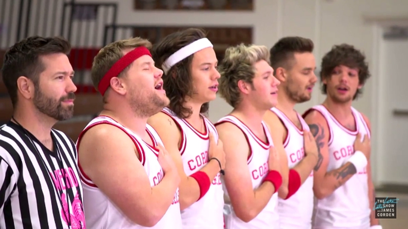 Watch One Direction Play Dodgeball With Corden 