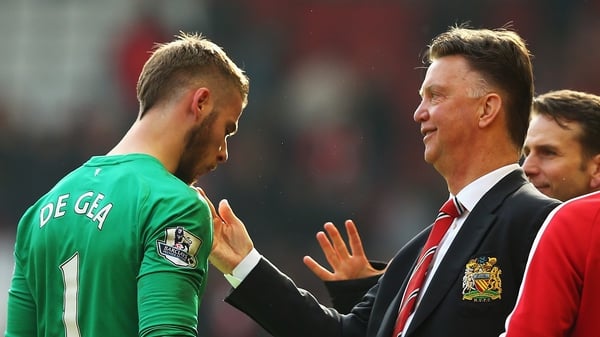 David de Gea won the United accolade but Louis van Gaal won in the performance stakes at the awards ceremony