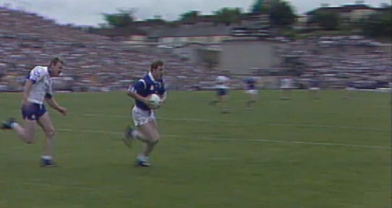 Fintan Cahill breaks through for Cavan against Monaghan in 1995