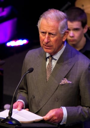 Prince Charles delivers a speech at the Model Arts Centre