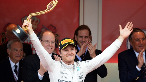 Nico Rosberg celebrates an unlikely victory