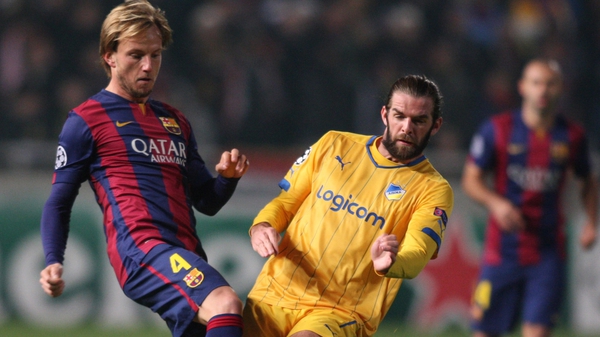 Cillian Sheridan in action against Barcelona in the Champions League last November
