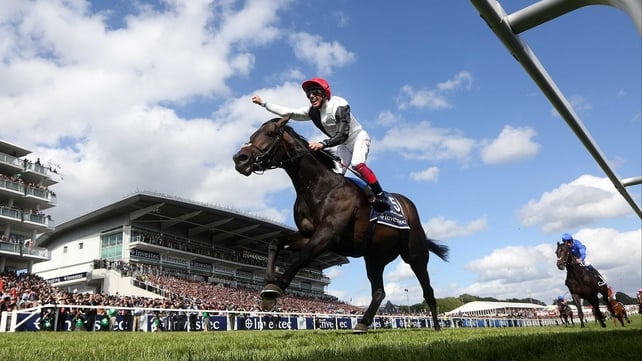 Golden Horn lost his unbeaten record when beaten in the Juddmonte International at York