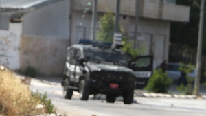 Israeli troops are seen in West Bank
