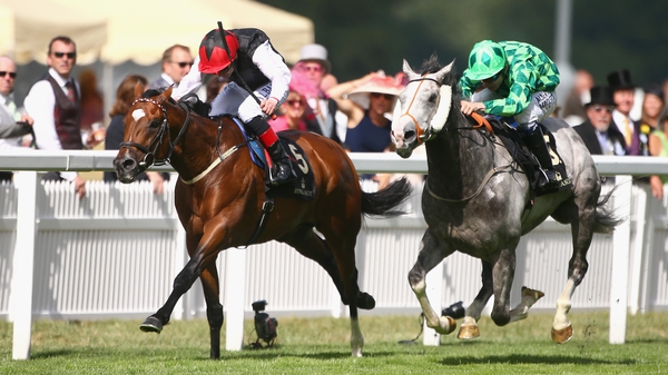 Free Eagle ridden by Pat Smullen (L) wins the Prince of Wales Stakes