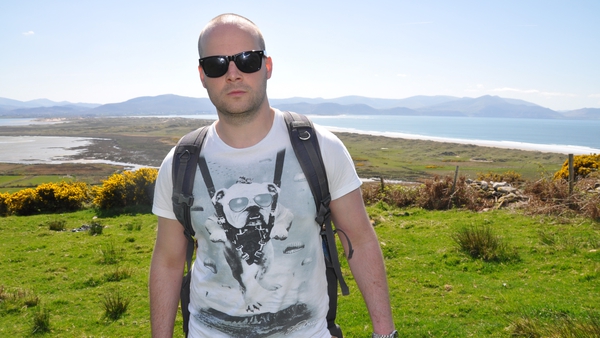 Tadhg Peavoy, with Inch Strand in the background