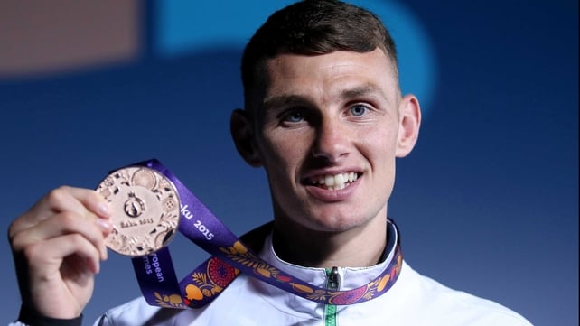 Ireland's Sean McComb with his lightweight gold