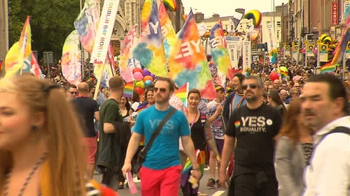 Tens of thousands marched across Dublin city centre