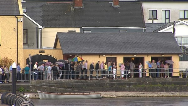 Hundreds of people queued at the funeral home in Athlone