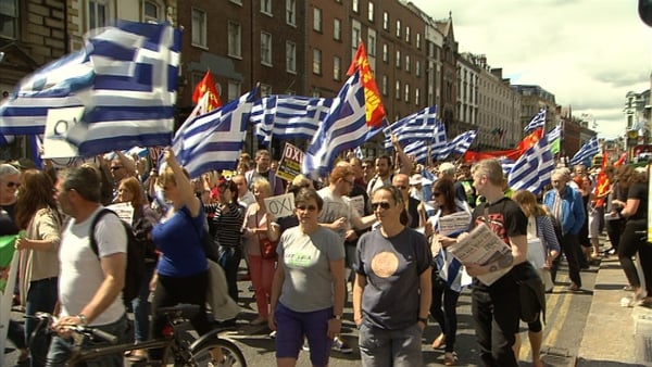 The demonstration made its way to the Dáil and the offices of European Commission in Dawson Street