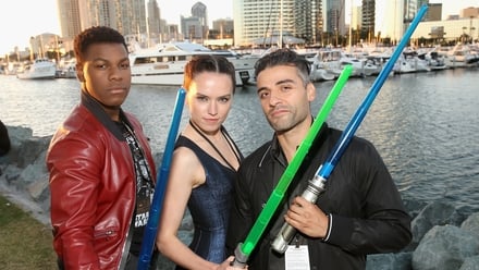John Boyega, Daisy Ridley and Oscar Isaac