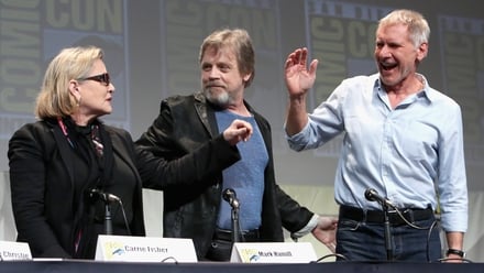 Carrie Fisher, Mark Hamill and Harrison Ford