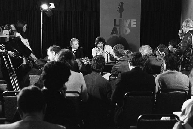 Bob Geldof at Live Aid Press Conference (1985)