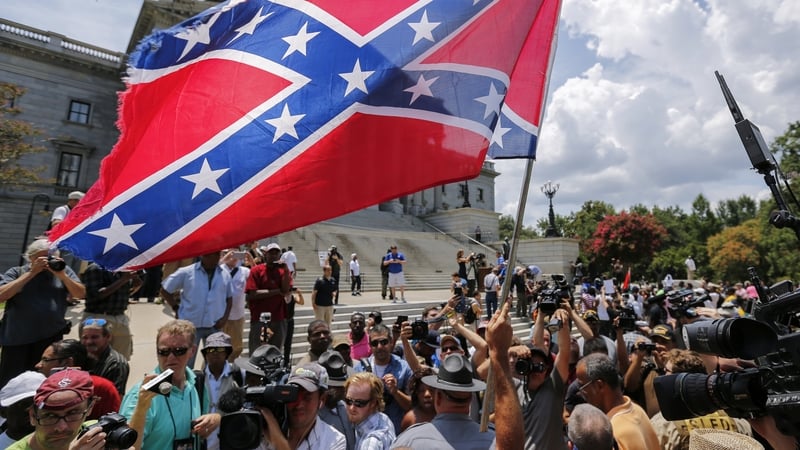 KKK protest over removal of Confederate flag