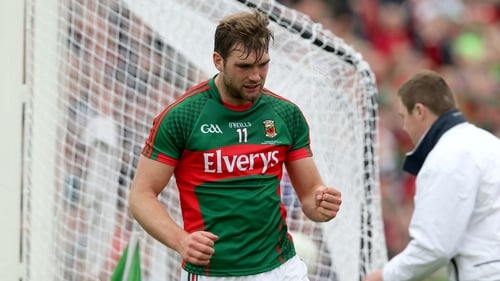 Aiden O'Shea had a great opportunity to grab a second goal for Mayo but the Green and Red still held on for the victory