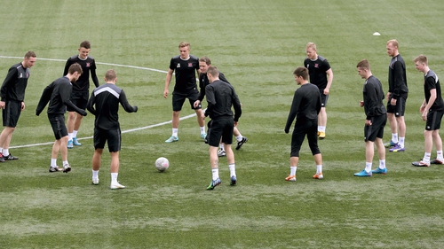 Dundalk train ahead of the game, which is live on RTÉ2 and RTÉ Player