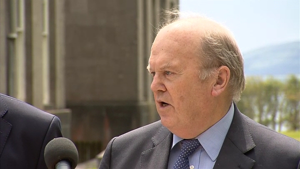 Michael Noonan was speaking on his way into a Cabinet meeting at Lissadell