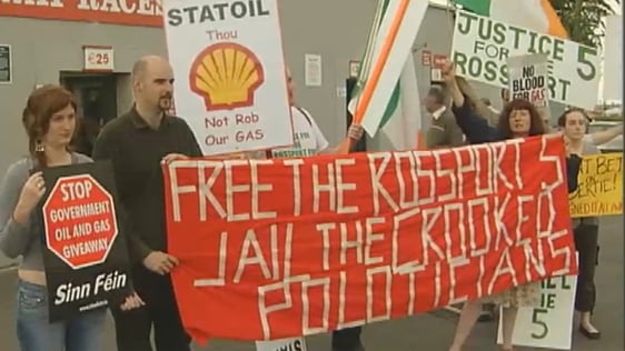 Protest by supporters of the Rossport 5, Galway Races (2005)