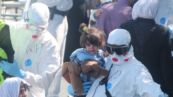 62 children were among the 453 migrants on board the LÉ Niamh